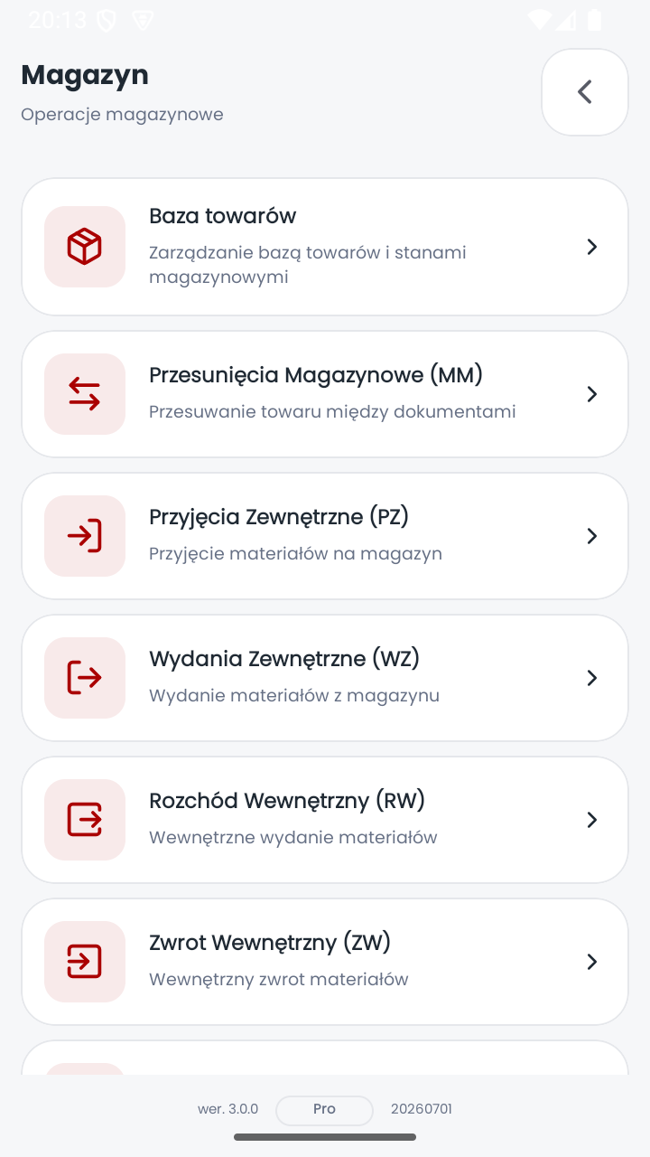 MobiSkan Kolektor – magazyn
