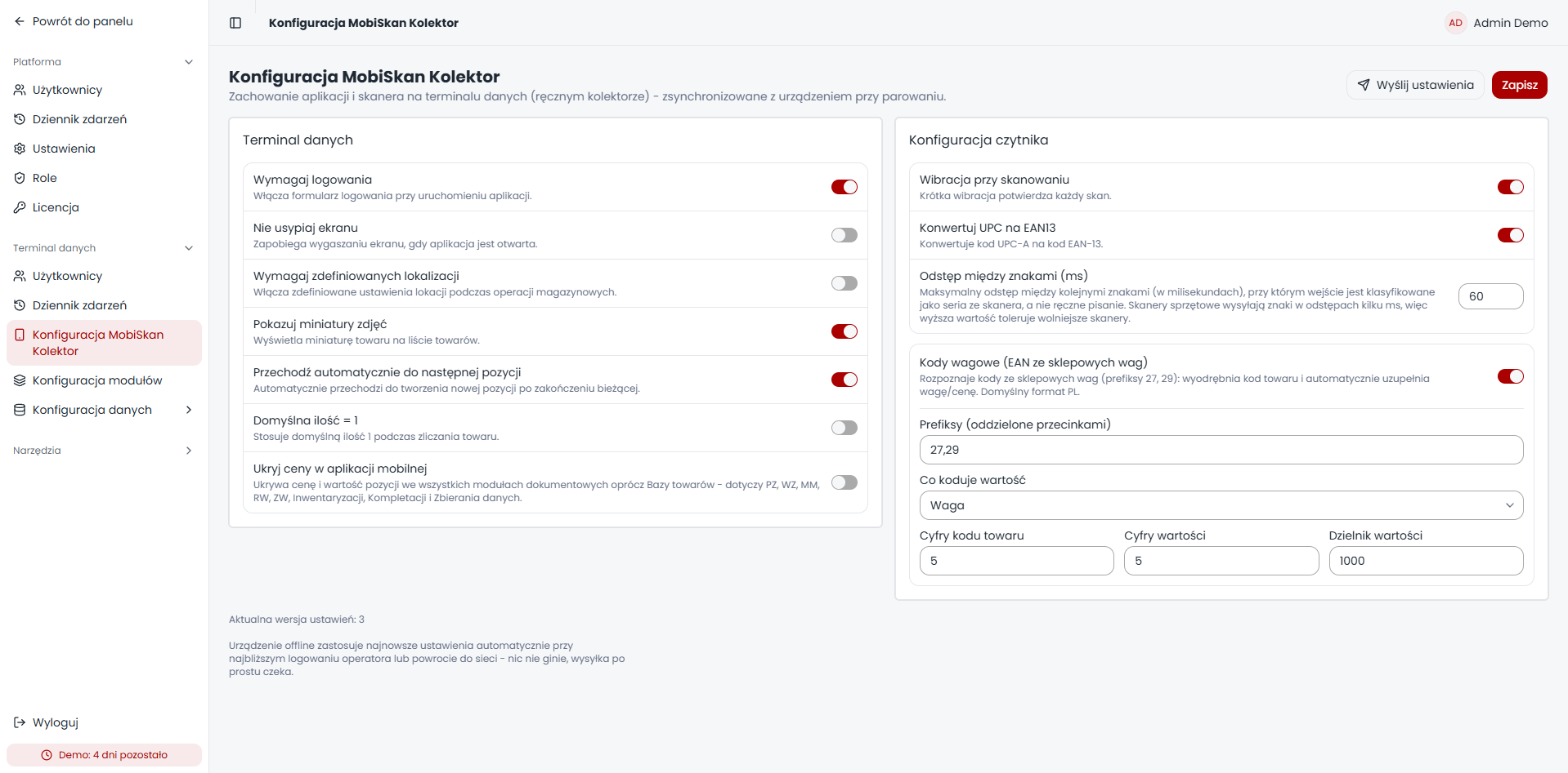 MobiSkan WMS – konfiguracja kolektora